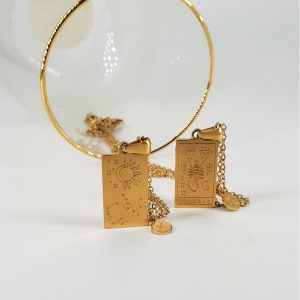 Women's gold necklace with zodiac sign selection - ZODIAC
