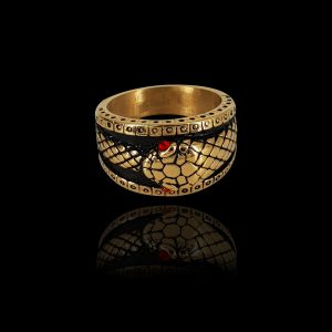 Χρυσό ανδρικό δαχτυλίδι - COBRA